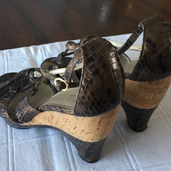 Nine West wedge leather sandals - Picture 3 of 3